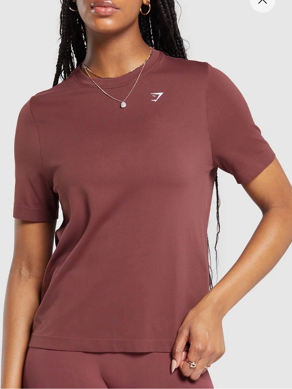 Gymshark Burgundy Brown Short Sleeve Everyday Seamless T-Shirt Women’s Medium
